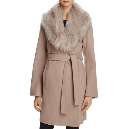 Asymmetrical Belted Wool Coat