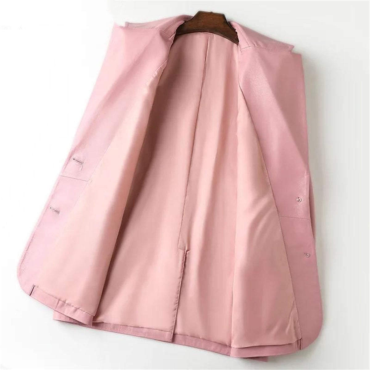 Oversized Leather Blazer With Notched Lapels