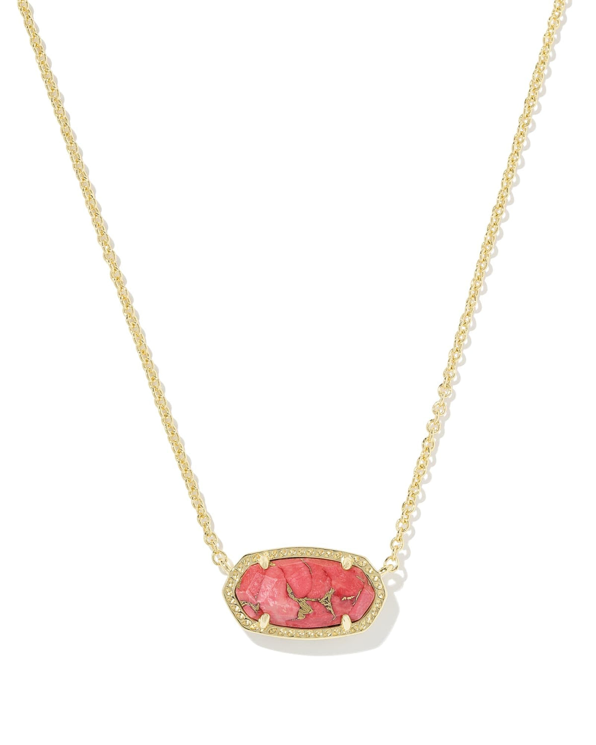 14K Gold-Plated Stone Pendant Necklace