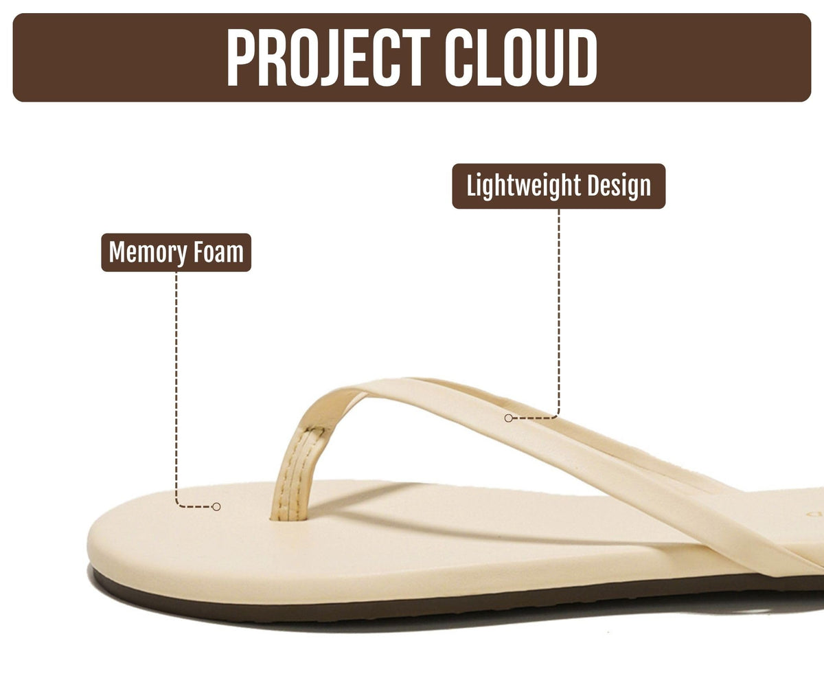 Memory Foam Flip Flops With Cushioned Footbed