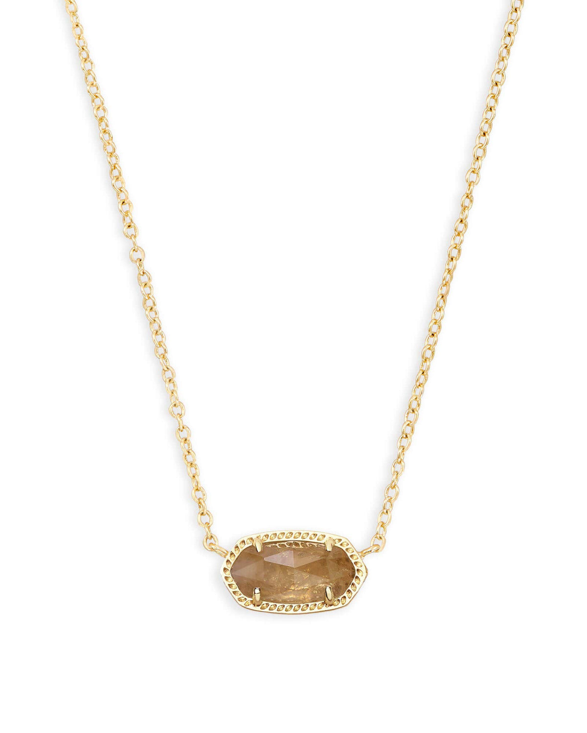 14K Gold-Plated Stone Pendant Necklace
