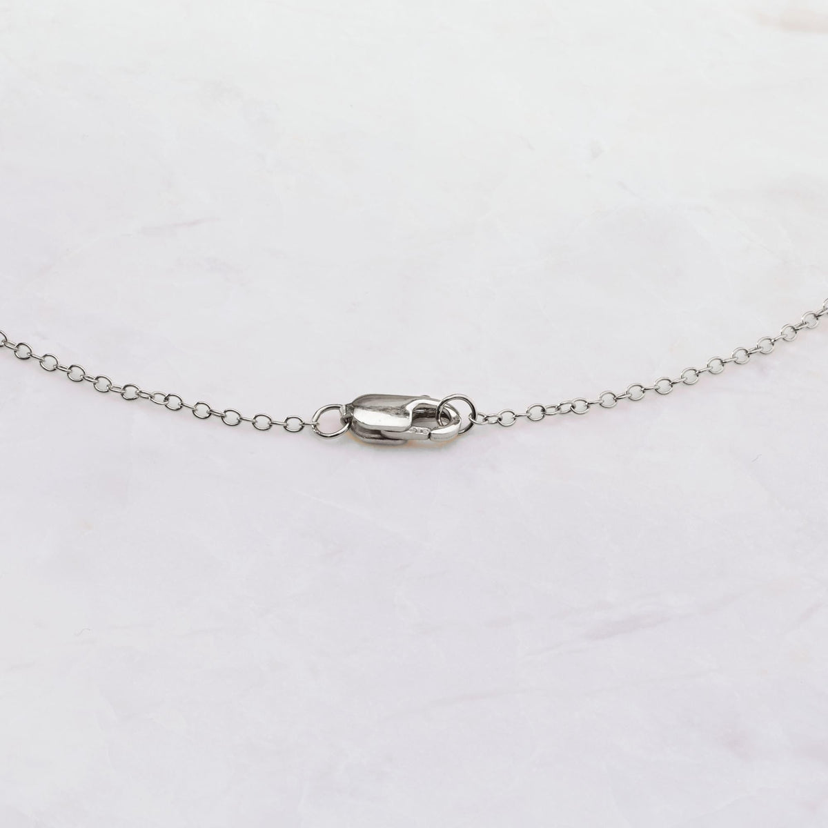 14K White Gold Bezel-Set Diamond Station Necklace