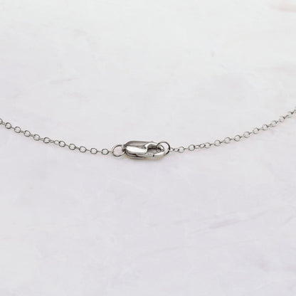 14K White Gold Bezel-Set Diamond Station Necklace