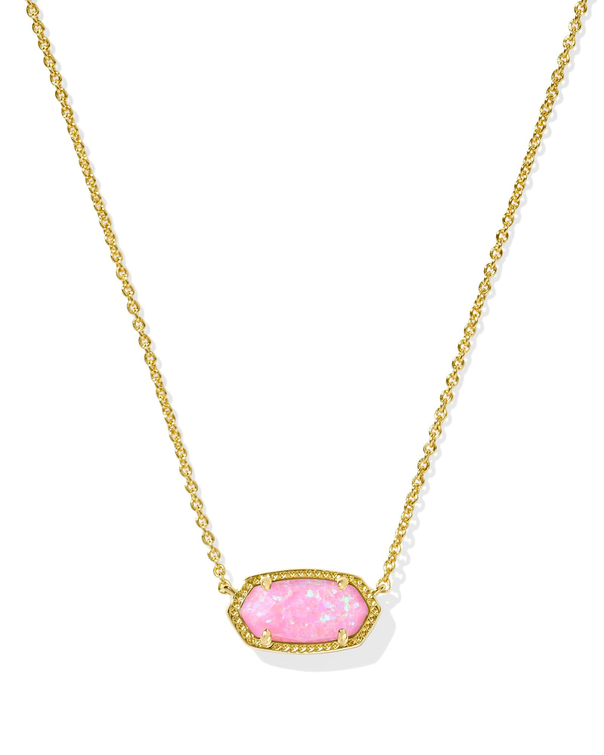 14K Gold-Plated Stone Pendant Necklace