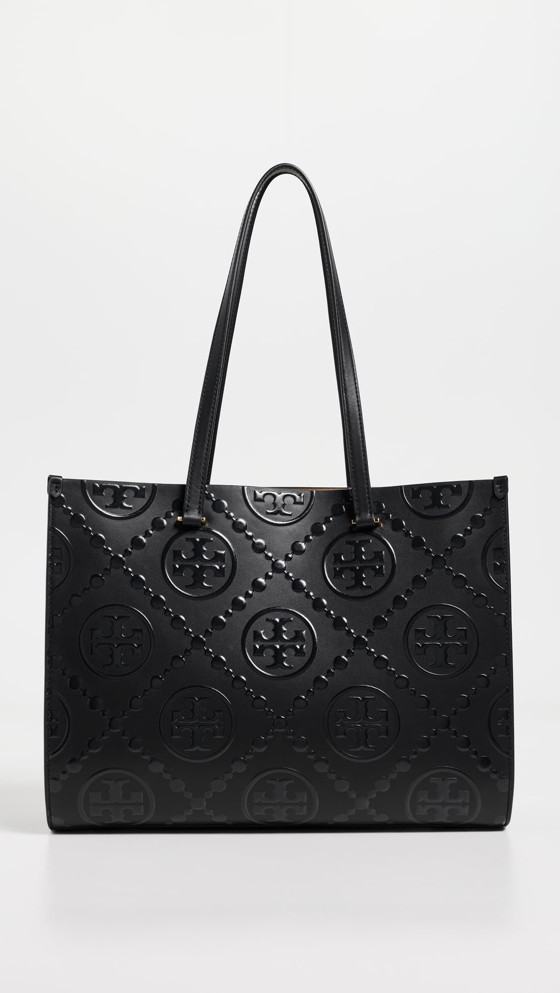 Embossed Monogram Tote Bag With Structured Shape