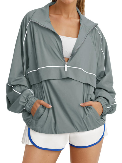 UPF 50+ Quarter-Zip Lightweight Pullover Jacket