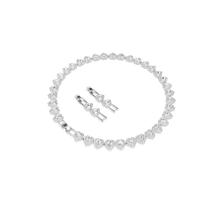 Crystal & Pearl Jewelry With Rhodium Finish