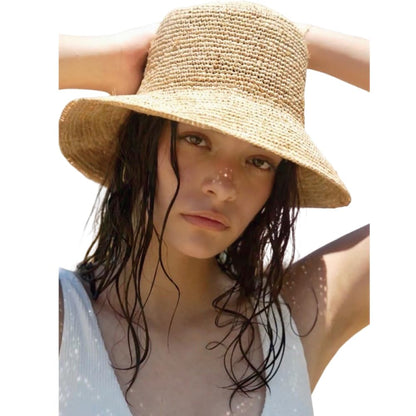 Handwoven Raffia Sun Hat With Wide Brim