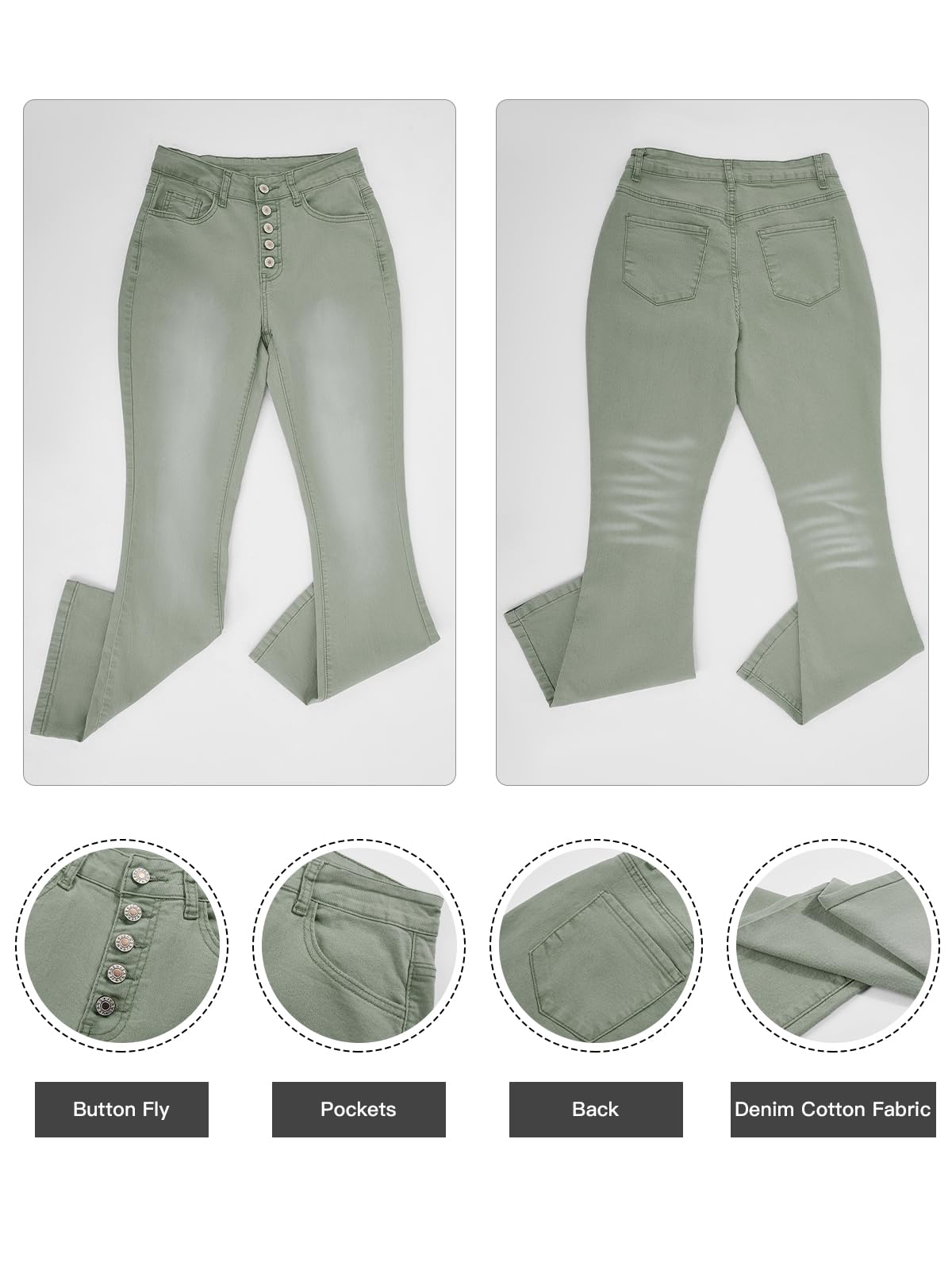 High-Waisted Stretch Bootcut Jeans