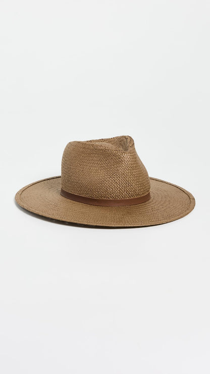Woven Straw Hat With Structured Wide Brim