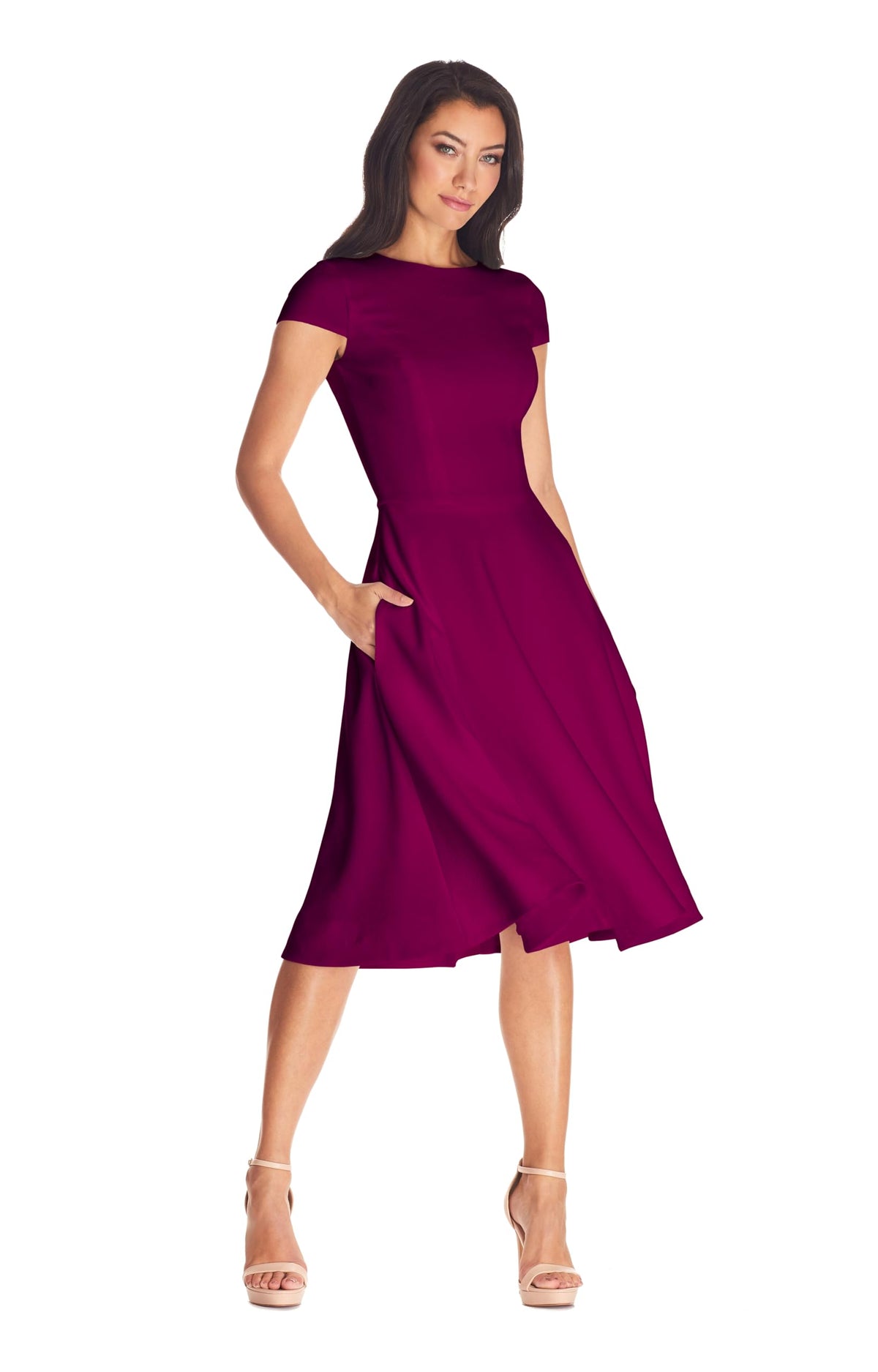 Elegant Midi Dress With Sculpted Silhouette
