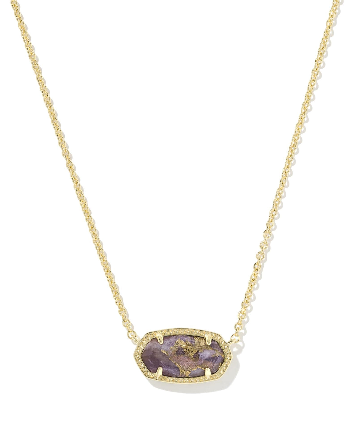 14K Gold-Plated Stone Pendant Necklace