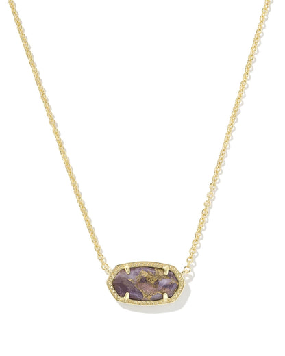 14K Gold-Plated Stone Pendant Necklace