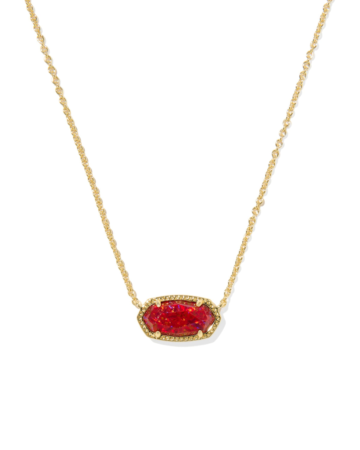 14K Gold-Plated Stone Pendant Necklace