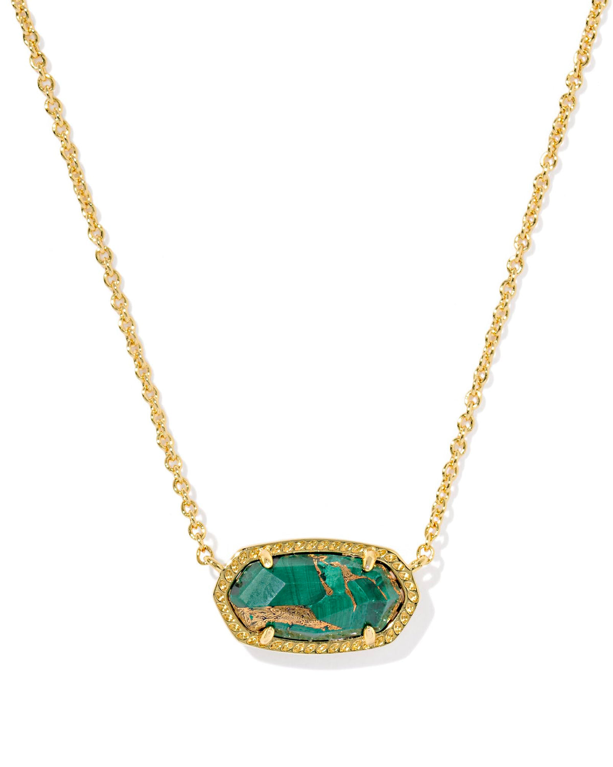 14K Gold-Plated Stone Pendant Necklace