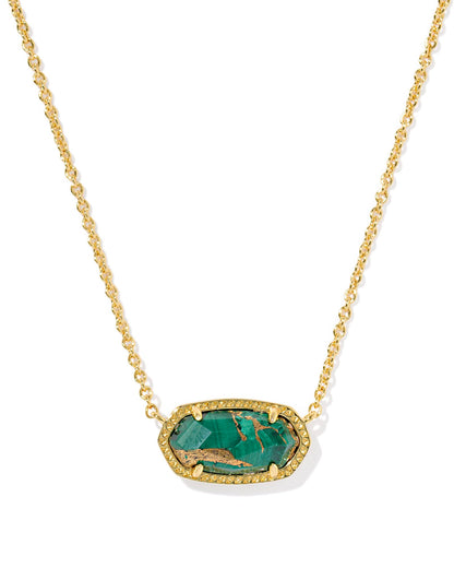 14K Gold-Plated Stone Pendant Necklace