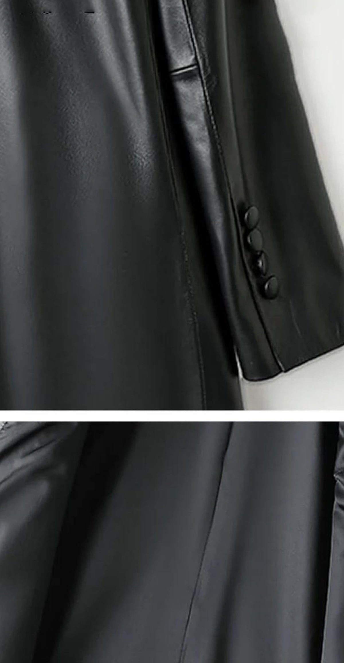 Oversized Leather Blazer With Notched Lapels