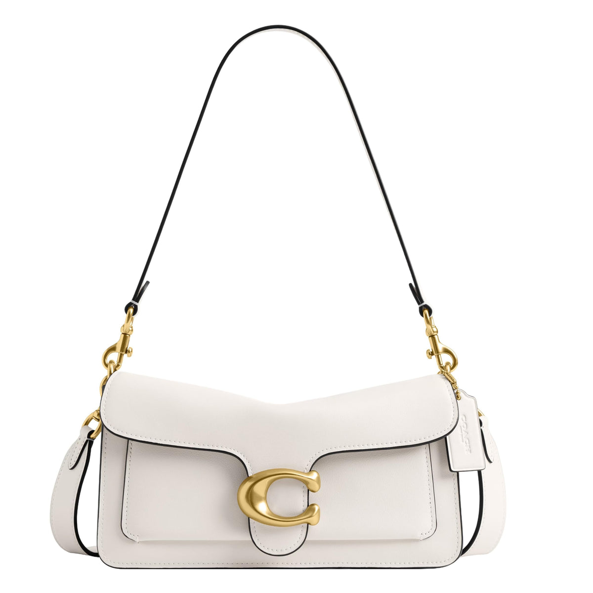 Soft Leather Shoulder Bag With Structured Flap