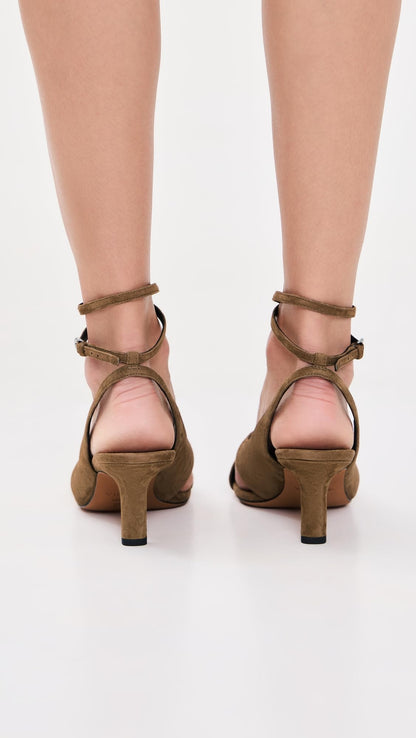 Leather Heeled Sandals With Minimalist Straps