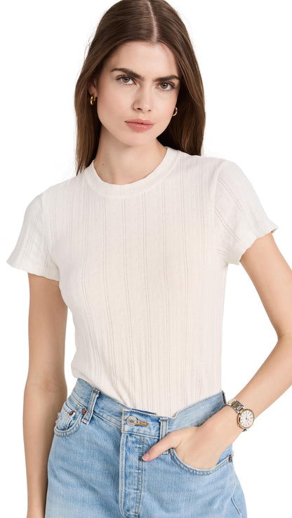 Pointelle Knit Fitted Baby T-Shirt