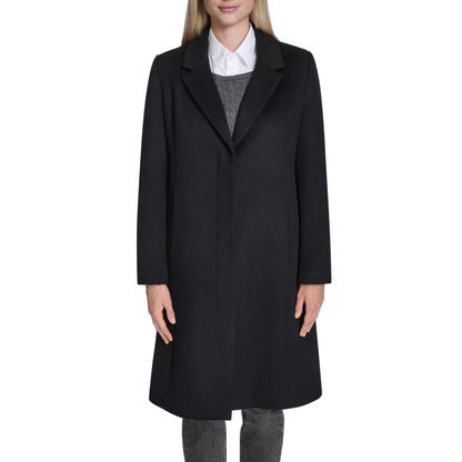 Notch-Collar Wool Coat With Tailored Placket