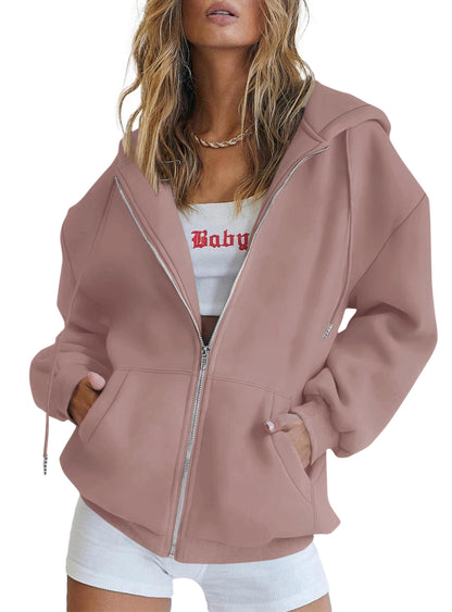 Relaxed Zip-Up Hoodie With Everyday Fit