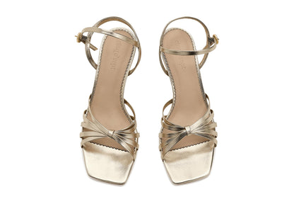 Metallic Strappy Kitten Heel Sandals