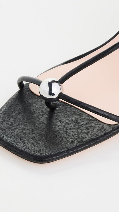 Strappy Mid-Heel Sandals With Sculptural Detail