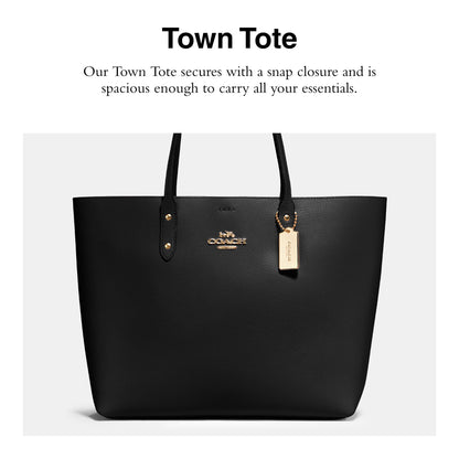 Polished Pebble Leather Tote With Zip Pocket