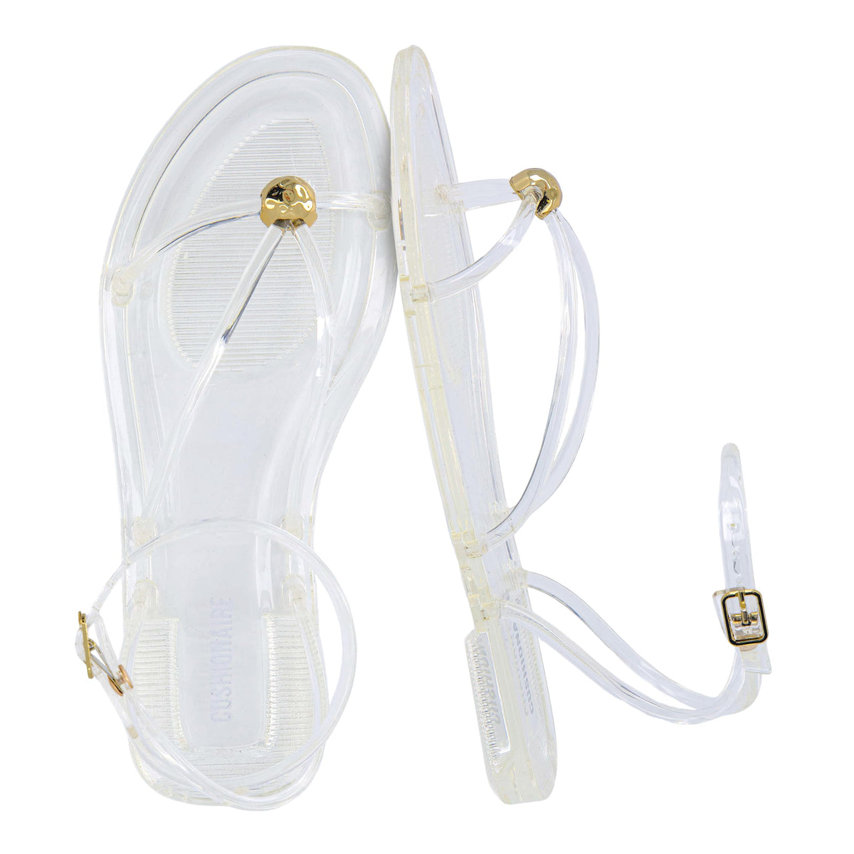 Jelly Strappy Sandals With Gold-Tone Hardware