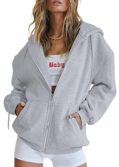 Relaxed Zip-Up Hoodie With Everyday Fit