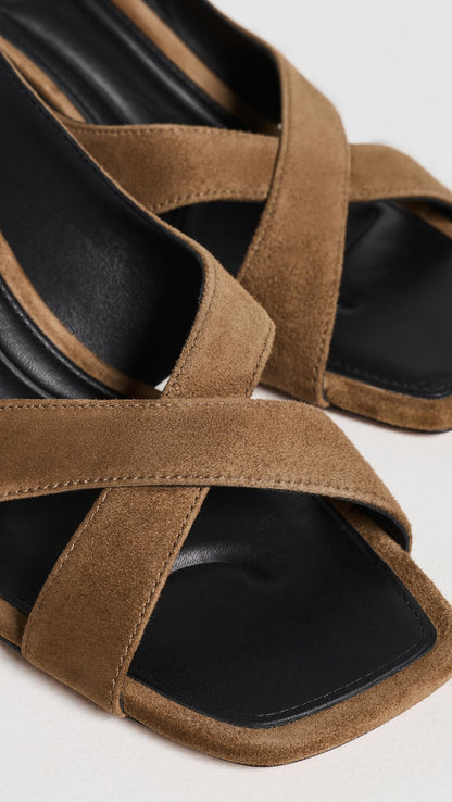 Leather Heeled Sandals With Minimalist Straps