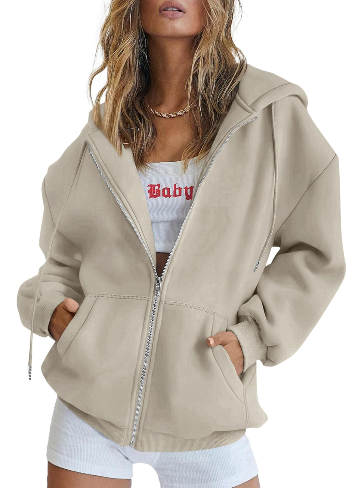 Relaxed Zip-Up Hoodie With Everyday Fit