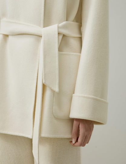 Wool-Cashmere Oversized Coat With Tie Belt
