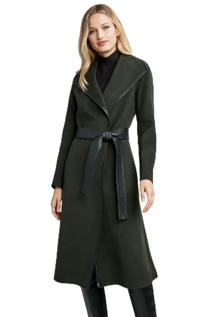 Fitted Tweed Coat With Waist Belt