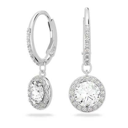 Crystal Drop Earrings With Halo Detailing