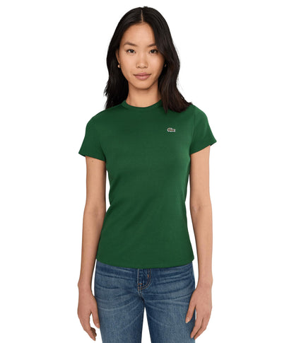 Slim Fit Ribbed Cotton Short-Sleeve T-Shirt