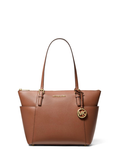 Structured Top-Zip Tote Bag With Everyday Finish