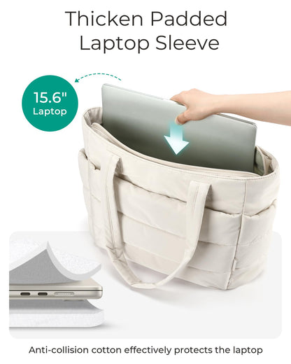 Lightweight Puffer Tote Bag With Soft Structure