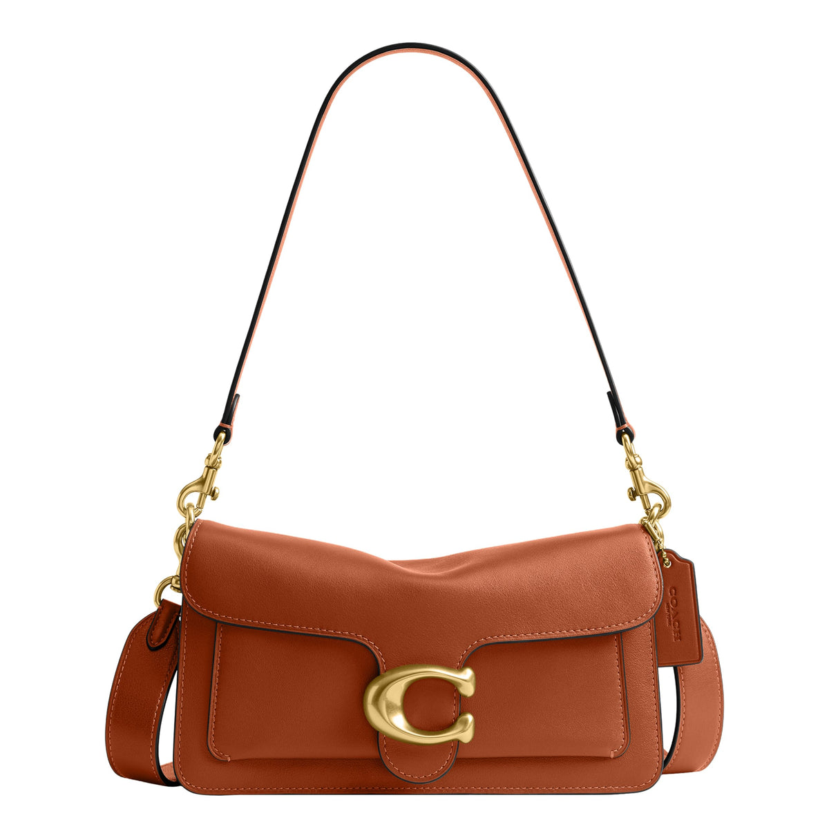 Soft Leather Shoulder Bag With Structured Flap