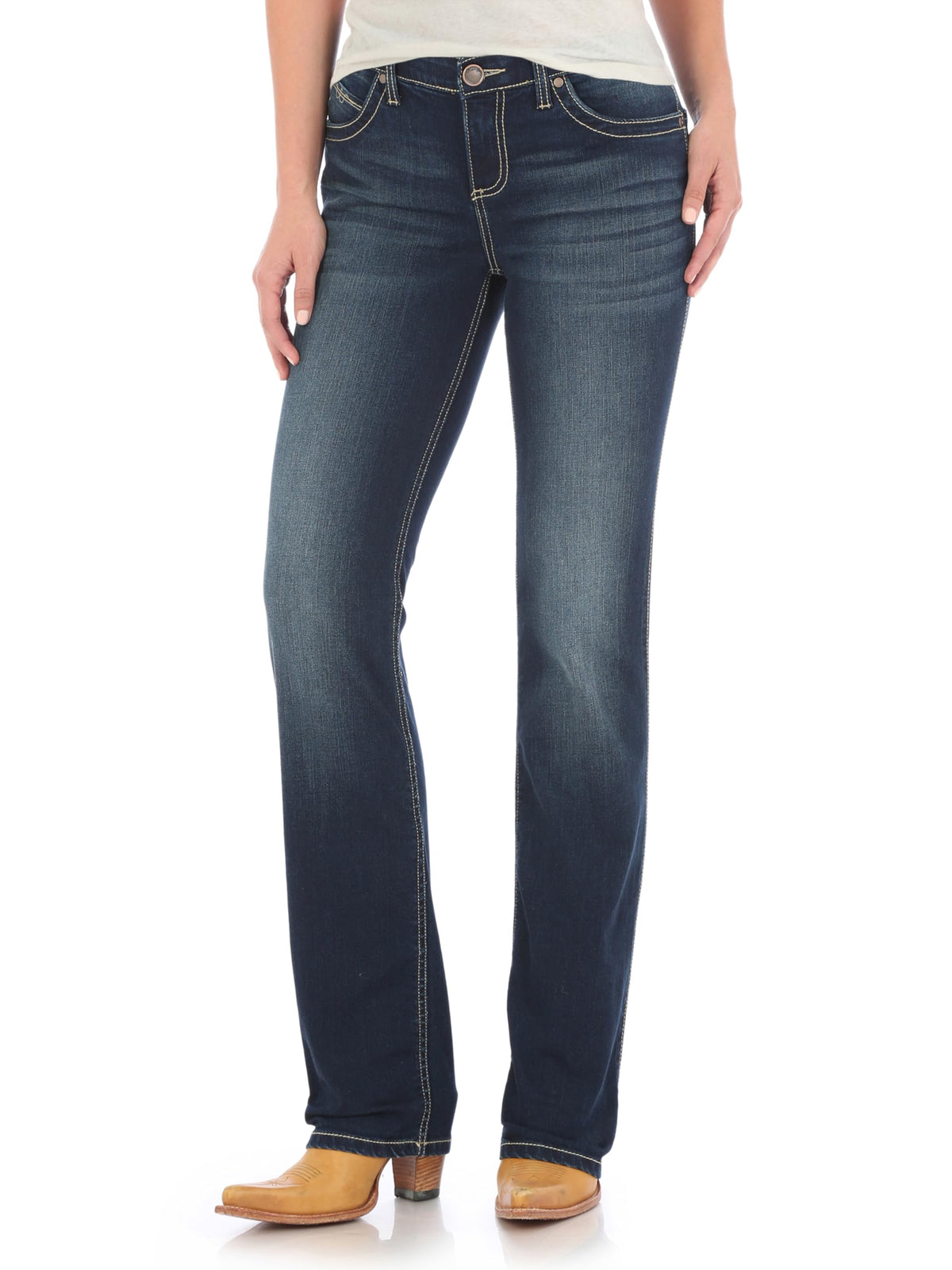 Mid-Rise Bootcut Jeans With Stretch Comfort