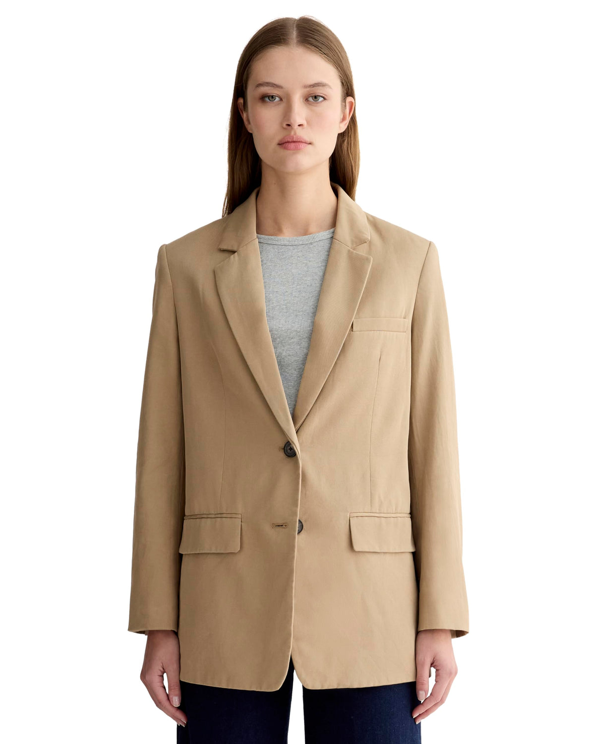 Oversized Blazer With Smooth Tailored Finish