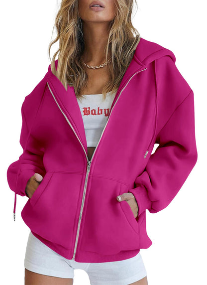 Relaxed Zip-Up Hoodie With Everyday Fit