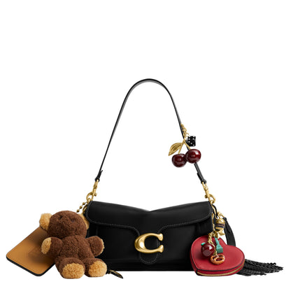 Soft Leather Shoulder Bag With Structured Flap