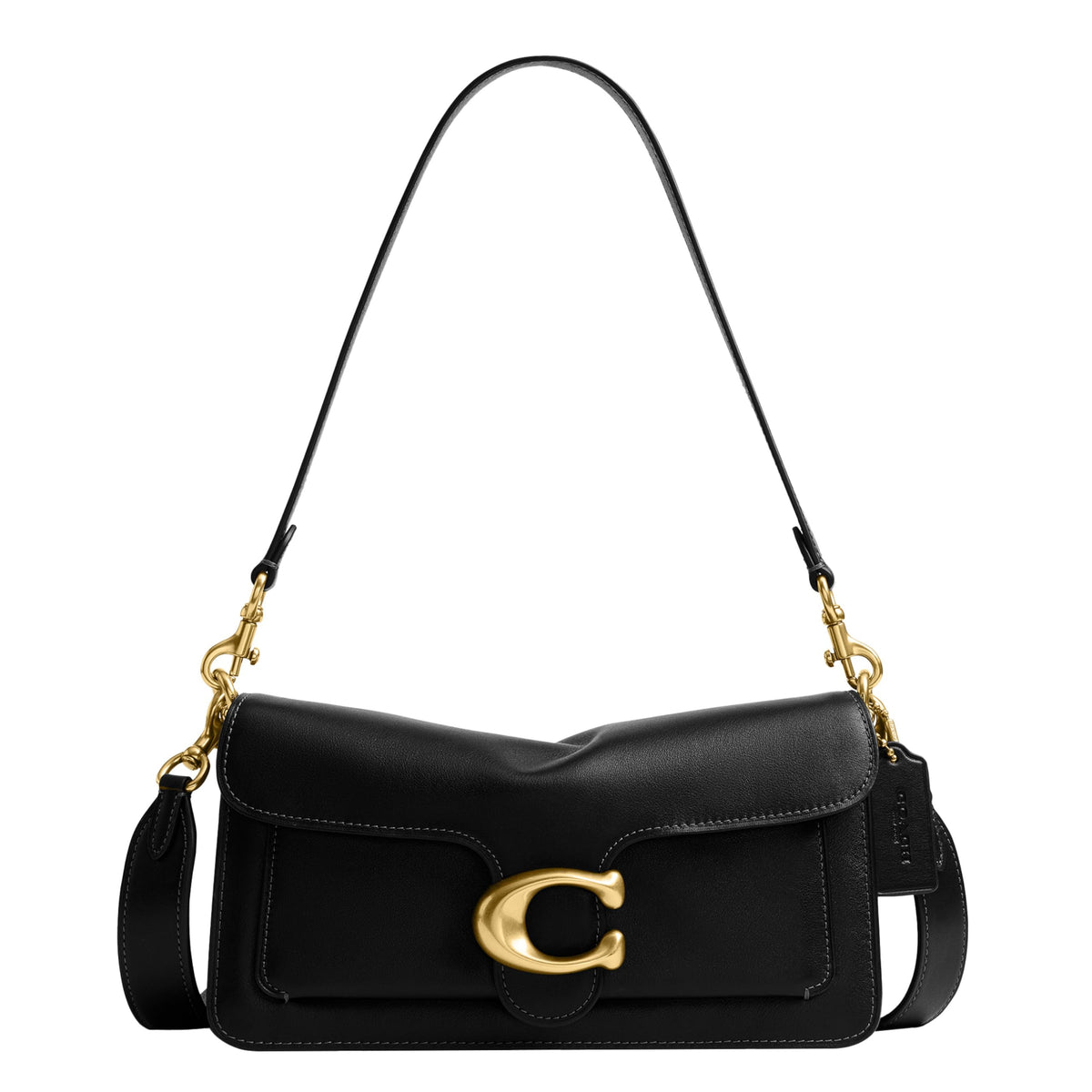 Soft Leather Shoulder Bag With Structured Flap