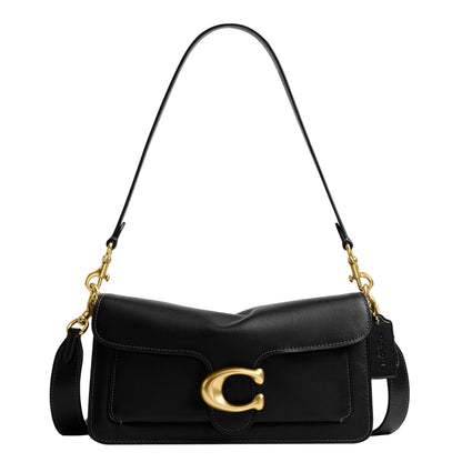 Soft Leather Shoulder Bag With Structured Flap
