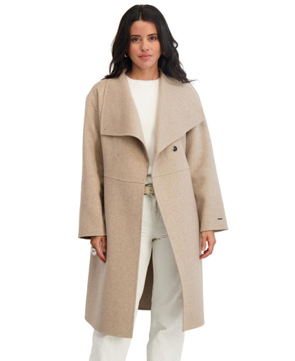Asymmetrical Belted Wool Coat