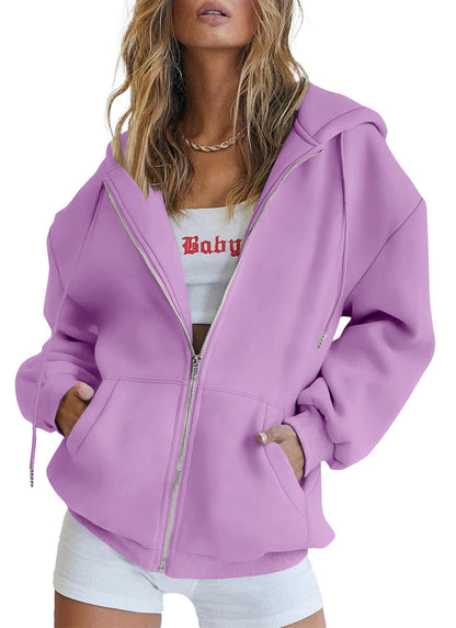 Relaxed Zip-Up Hoodie With Everyday Fit