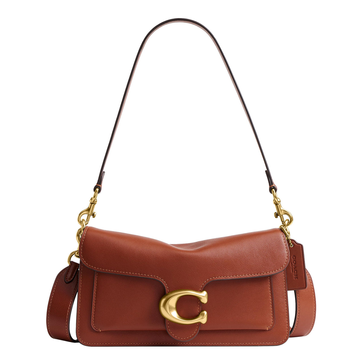 Soft Leather Shoulder Bag With Structured Flap
