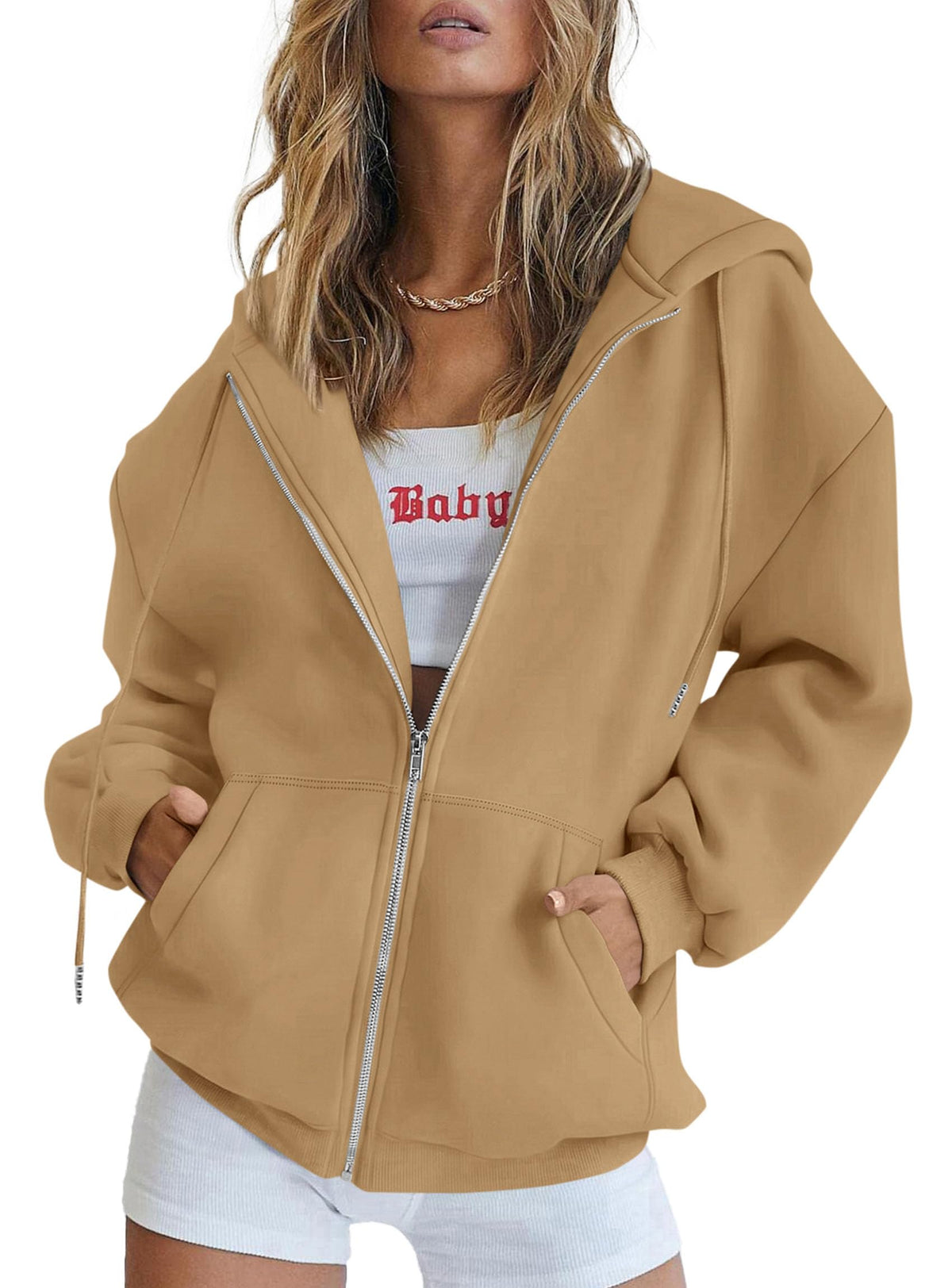 Relaxed Zip-Up Hoodie With Everyday Fit